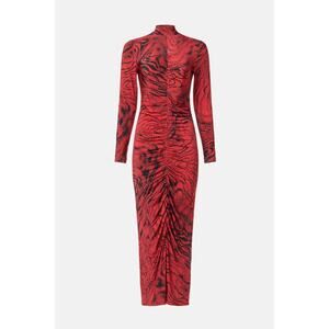 Untitled in Motion UIM Alonia Red Rucked Maxi Body Con Dress in XL